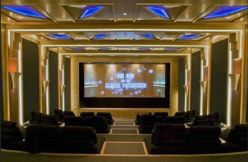 warm and cool lighting in modern home theater