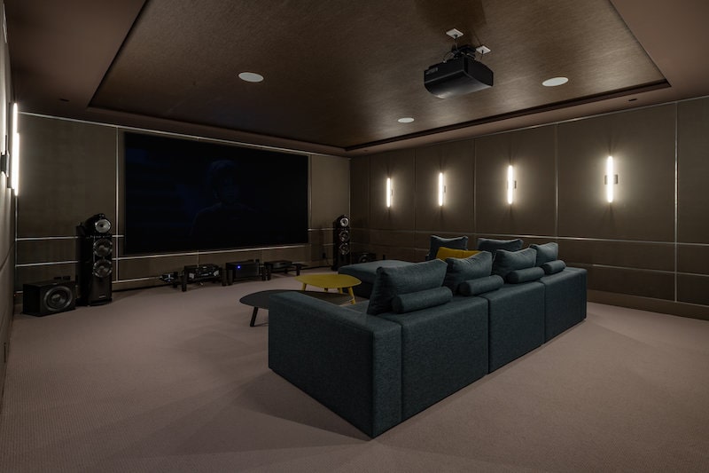 dark home theater setup