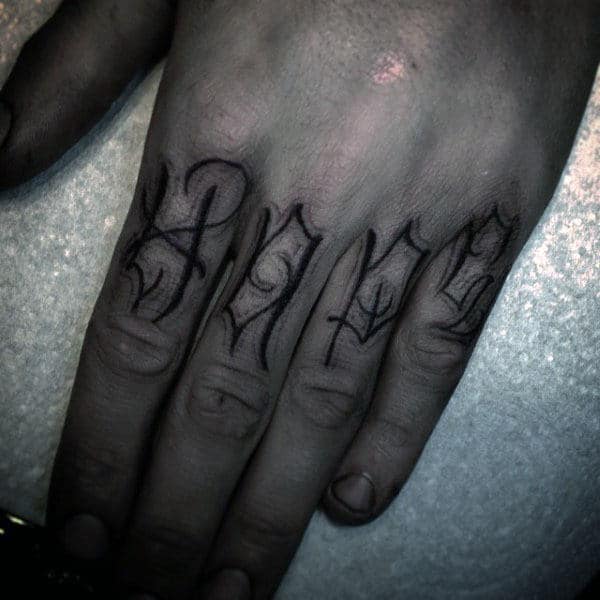 Hope Cool Guys Font Knuckle Tattoo Design Ideas