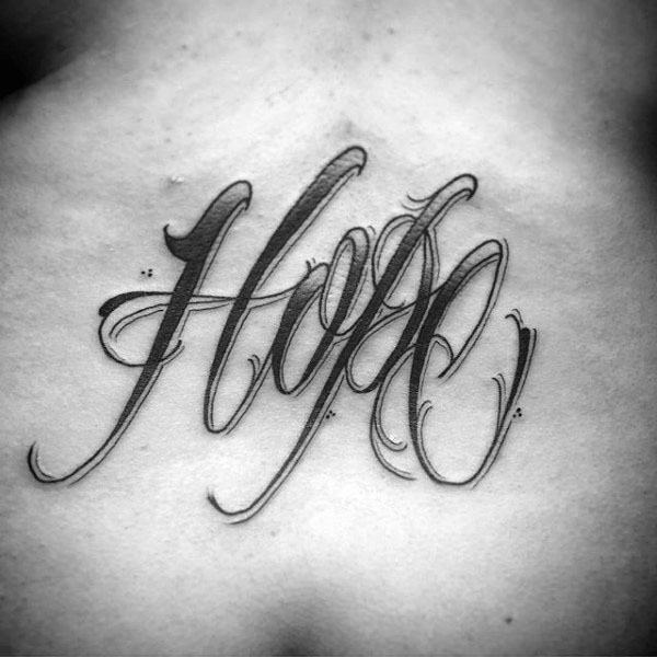Hope Mens Shaded Stomach Tattoos