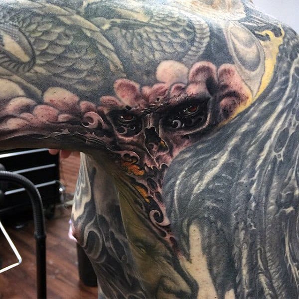 Horrifying Ghost Tattoo Male Armpits