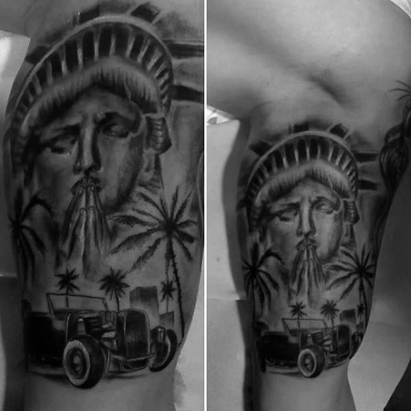 Hot Rod Prayer Tattoo Male Calves