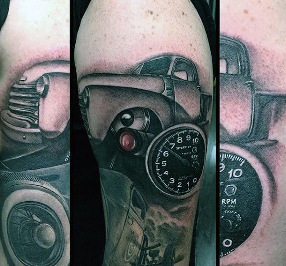 Hot Rod Truck Mens Arm Tattoos