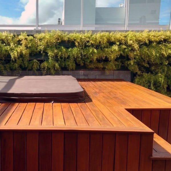 hot tub wood deck design