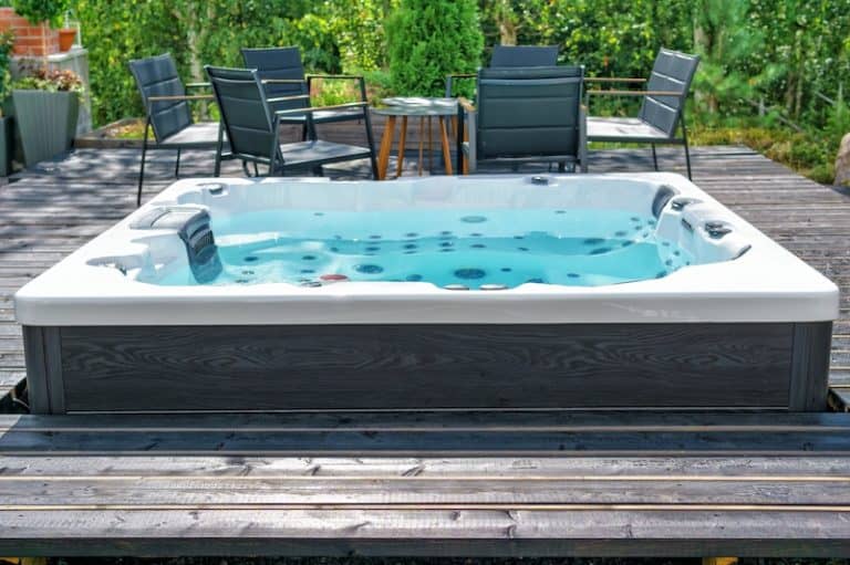 hot tub wood deck