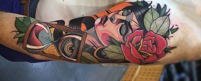 Hourglass Tattoo Designs For Men