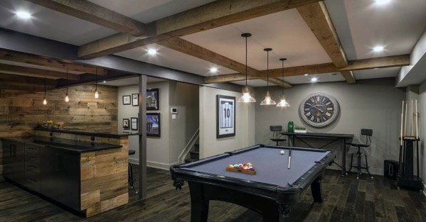 industrial basement man cave
