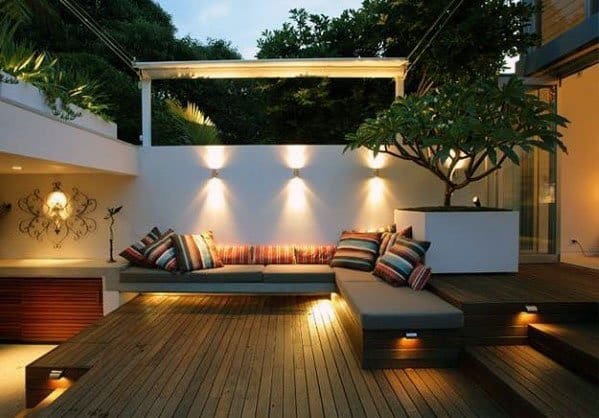 modern deck bench