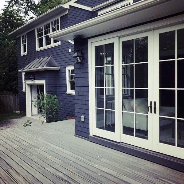 blue shingle siding
