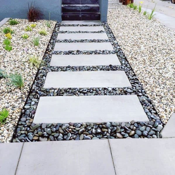 House Stepping Stone Ideas Contemporary River Rock
