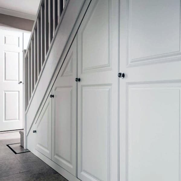 house under stairs ideas full height storage cabinets
