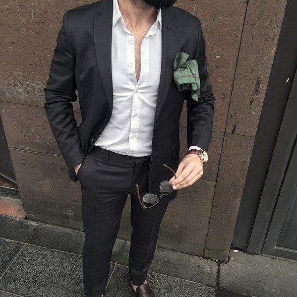 How To Wear A Navy Suit Without A Tie Gentlemens Outfits Style Ideas