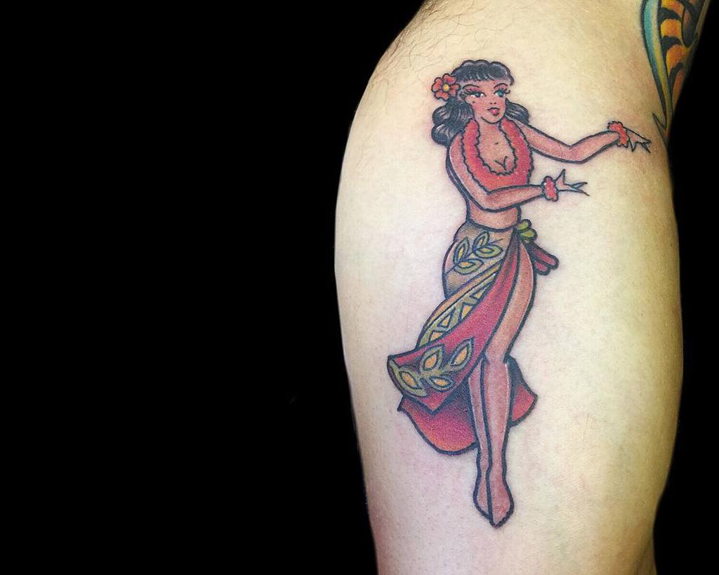Hula Girl Sailor Jerry Tahitigil