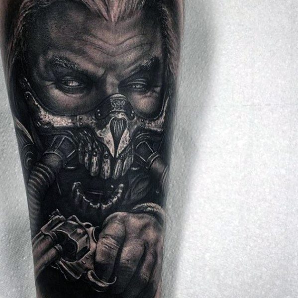 Hyper Realistic 3d Forearm Sleeve Mad Max Guys Tattoo Ideas