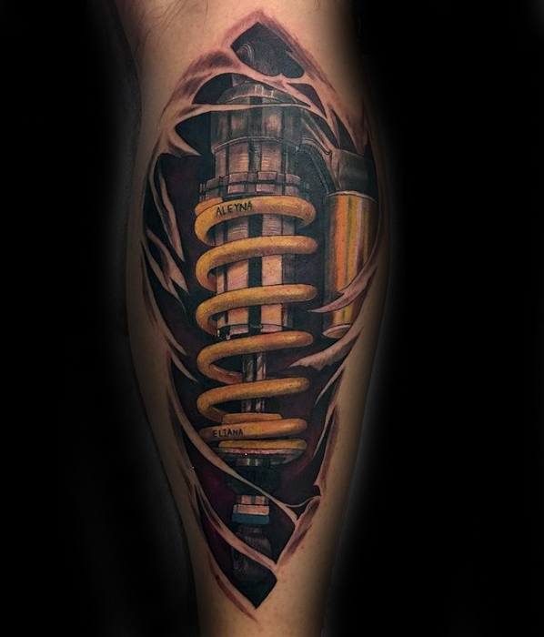 Hyper Realistic 3d Leg Distinctive Male Suspension Tattoo Designs