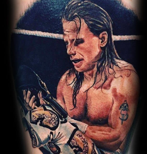 Hyper Realistic Arm 3d Wrestling Male Tattoo Designs