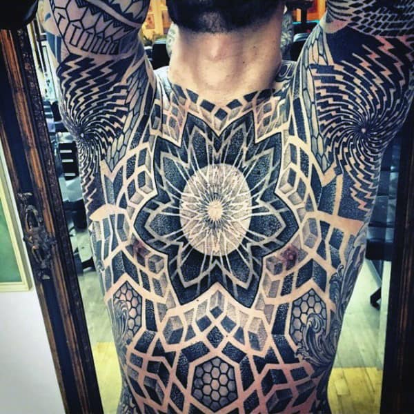 Hypnotising Black Design Tattoo Male Armpit