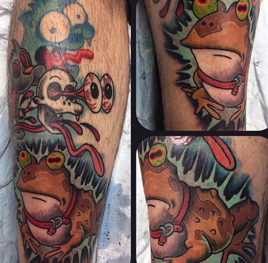 Hypnotoad Futurama Mens Leg Tattoos