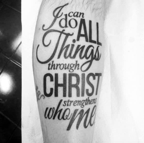 I Can Do All Things Through Christ Guys Tattoo Ideas Typography Designs