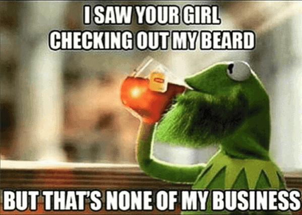 I Saw Your Girl Checking Out My Beard But That Is None Of My Business Beard Meme