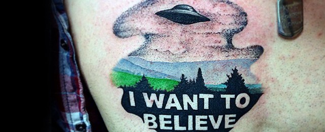 I Want To Believe Tattoo Designs For Men