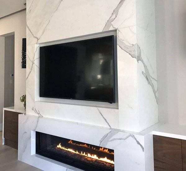 marble linear fireplace surround