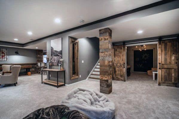 industrial basement man cave