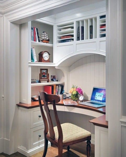 rustic closet office built-in desk
