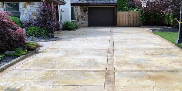 stamped concrete driveway