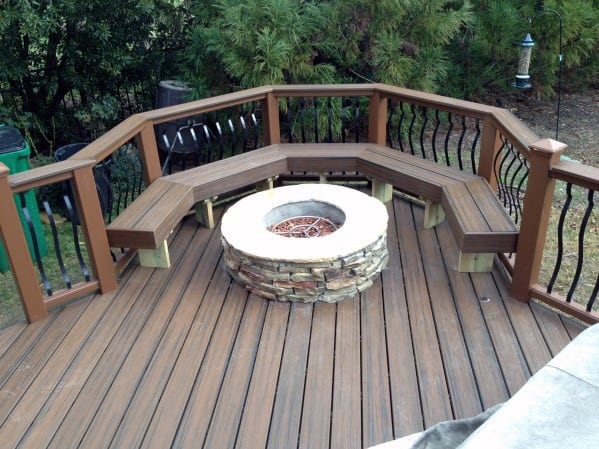 cobblestone deck firepit