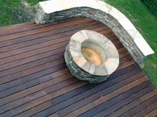cobblestone deck firepit