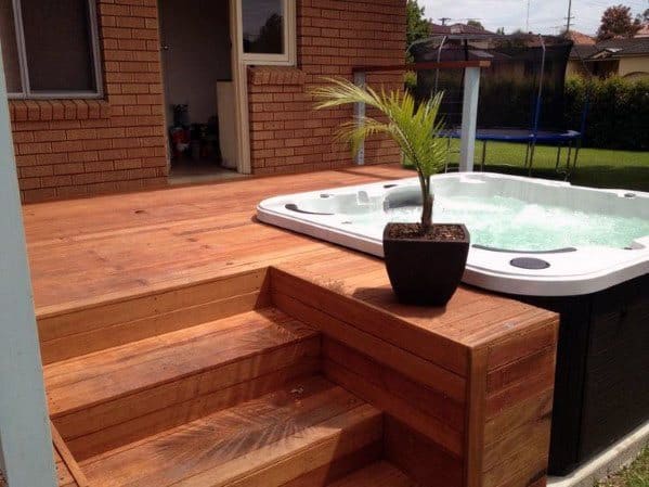 hot tub deck ideas wood