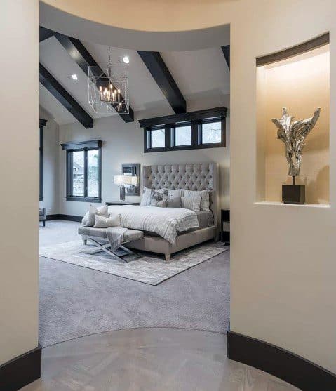 large attic style master bedroom