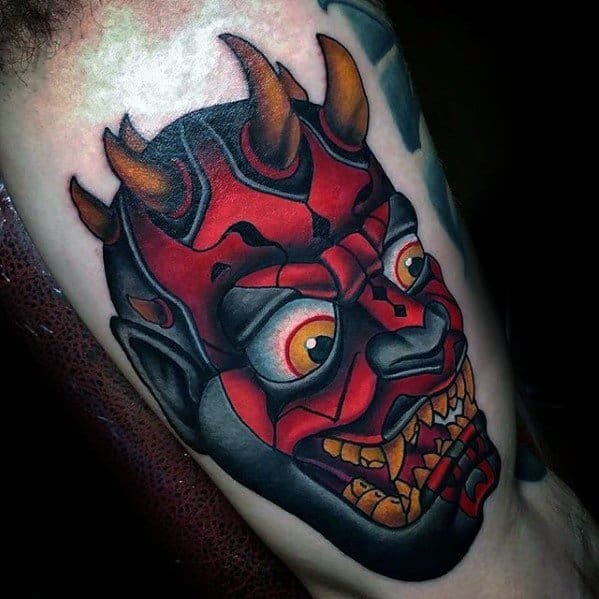 Iinner Arm Bicep Male With Cool Darth Maul Tattoo Design