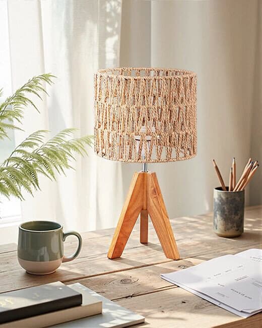 EDISHINE Woven Shade Table Lamp