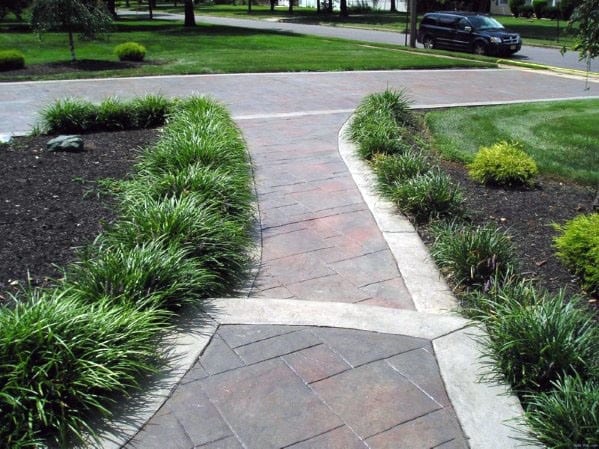 acid-stained concrete walk