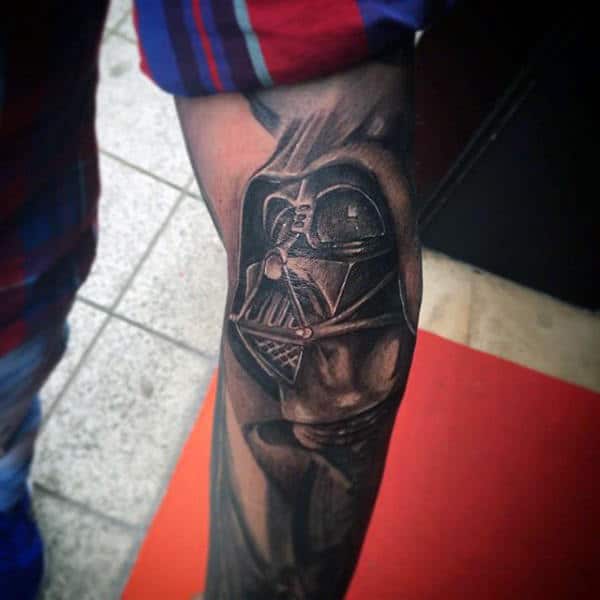 Impressive Darth Vader Tattoo Male Legs