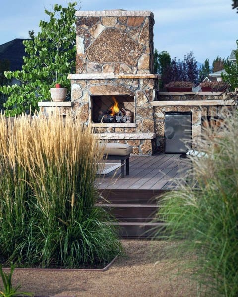 tall grass lined gravel path