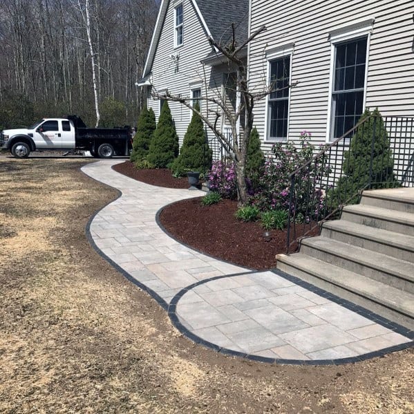 bordered paver path