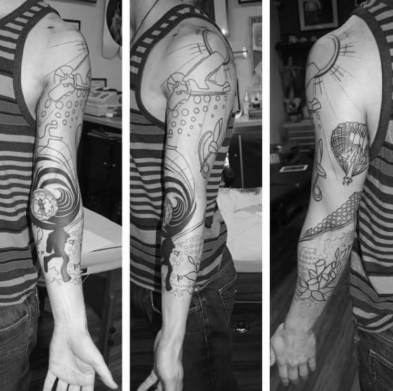 Incredible Arm Parachute Tattoos For Men