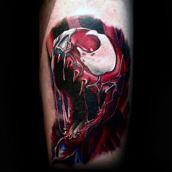 Incredible Carnage Leg Calf Tattoos For Men