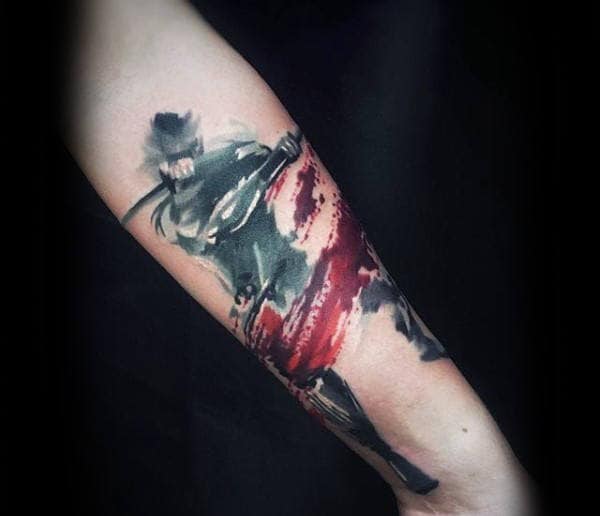 Incredible Cool Inner Forearm Male Ninja Tattoos