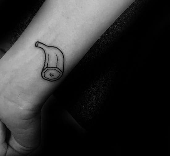 Incredible Cut In Half Small Banana Tattoos For Men