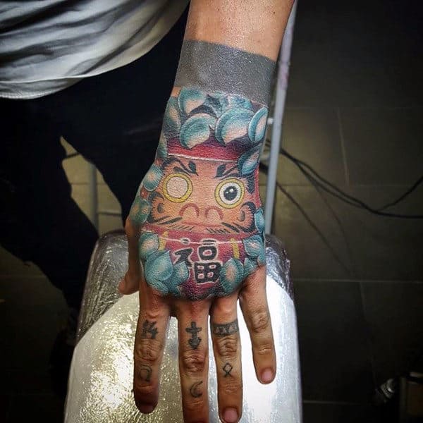 Incredible Daruma Doll Hand Tattoos For Guys