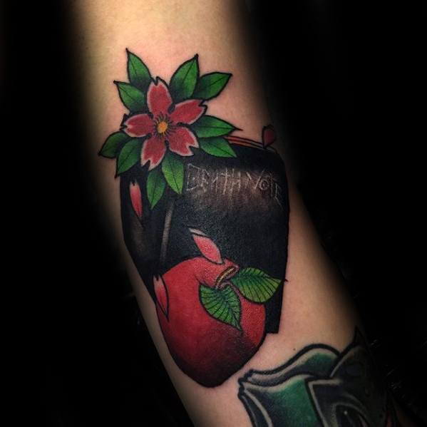 Incredible Death Note Tattoos For Men With Traditional Old School Design