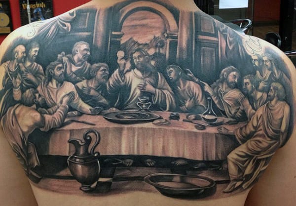 Incredible Detailed Last Supper Male Tattoo Design Inspiration