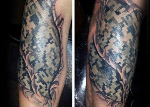 Incredible Digital Camo Mens Arm Tattoo