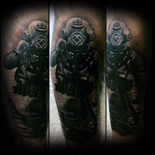 Incredible Diver Arm Tattoos For Men