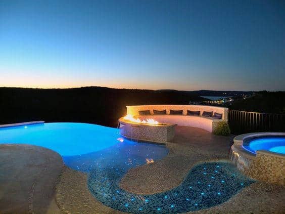 Incredible Fireplace Home Swimming Pool Design Inspiration