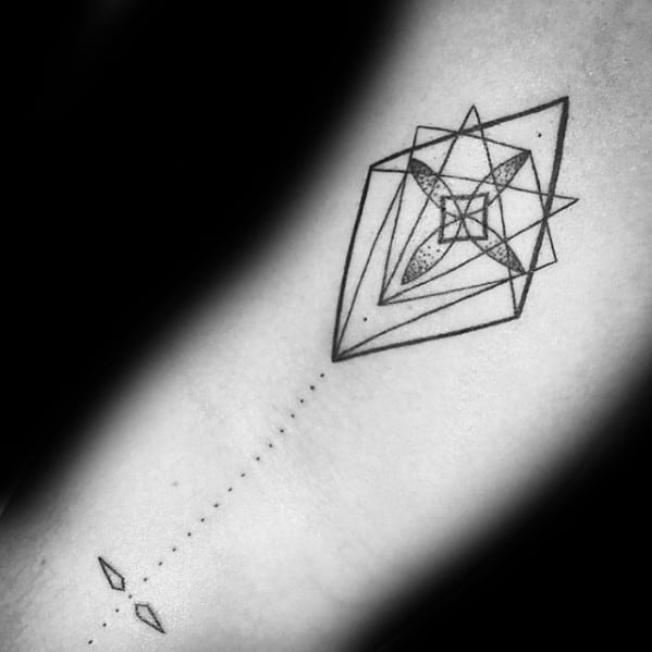 Incredible Geometric Arm Kite Tattoos For Men